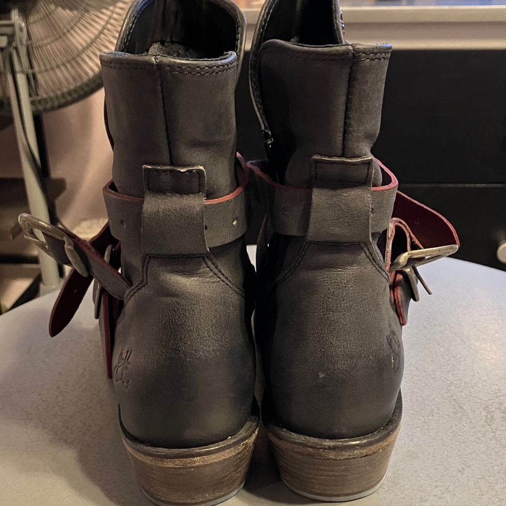 John Fluevog Ruth Double Buckle Ankle Boot - Picture 3 of 8